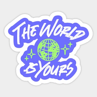 The World is Yours Grid Globe Design Sticker